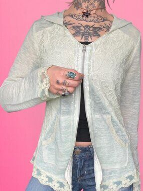 perfect fairycore sequin lace hoodie